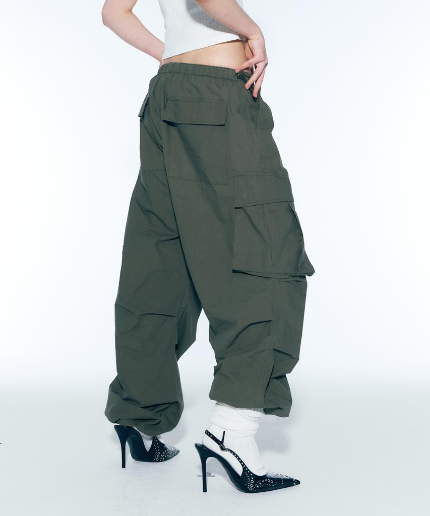 ASIF CALIE Parachute Cargo Pants Deep Khaki