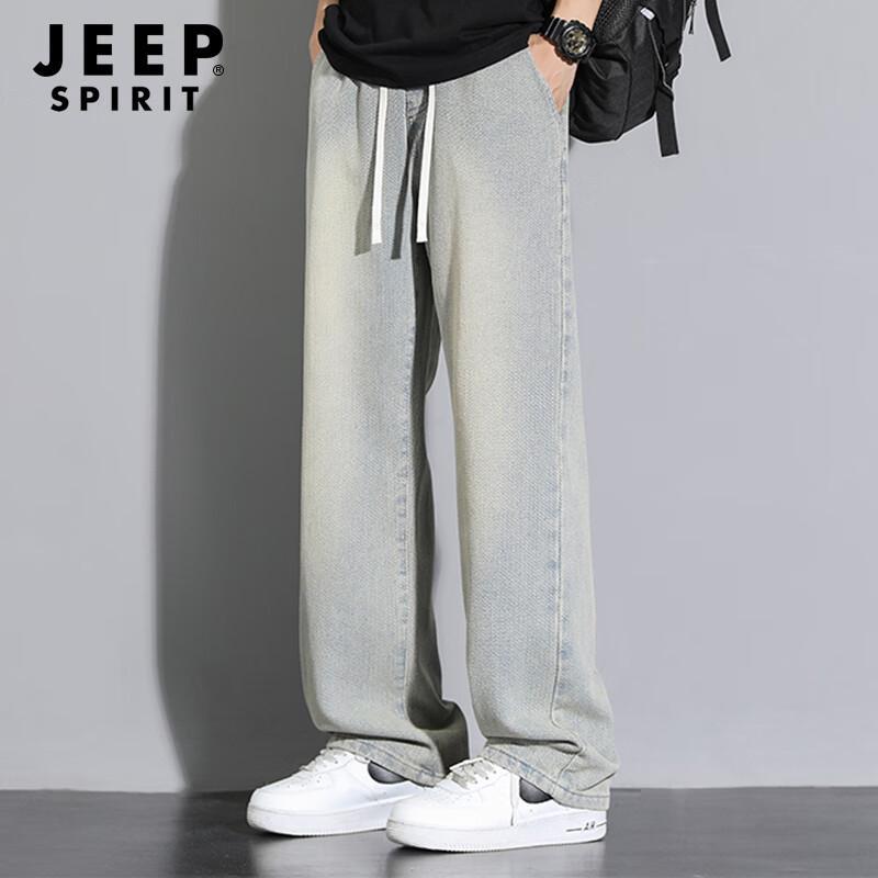JEEP SPIRIT Men's Loose Fit Straight-Leg Denim Jeans