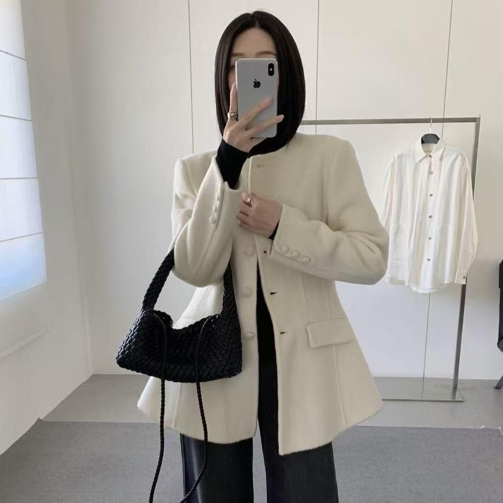 2025 Elegant Double-Faced Wool Coat - Slimming Casual Mid-Length, Perfect for Autumn & Winter.