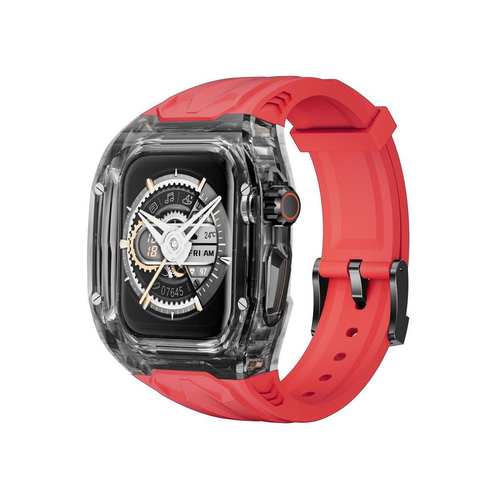 Transparent Modification Kit for Apple Watch Ultra 3 2 49mm Series 11 10 46mm 42mm PC+TPU Strap for Iwatch 9 8 7 45 41mm 40 44mm