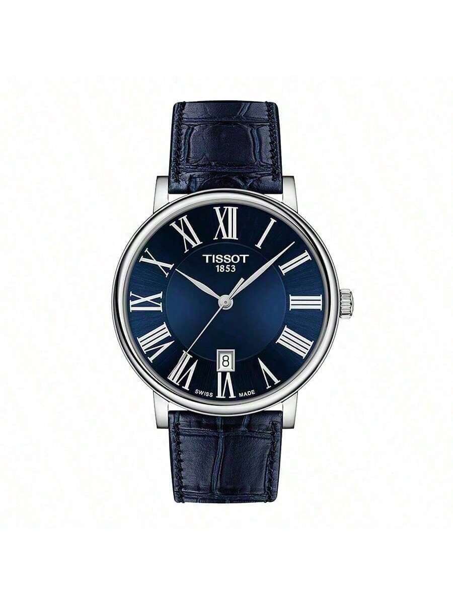 

Чоловічий швейцарський годинник TISSOT серії Carson, кварцовий механізм, водонепроникний, простий, повсякденний, 40 мм, синій циферблат T122.410.16.043.00 синій
