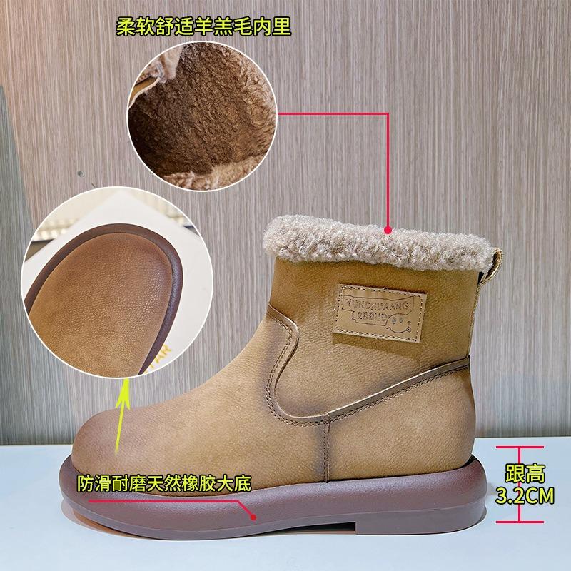 New snow boots women's winter velvet warm women's boots casual short boots versatile women's shoes polished fashion shoes