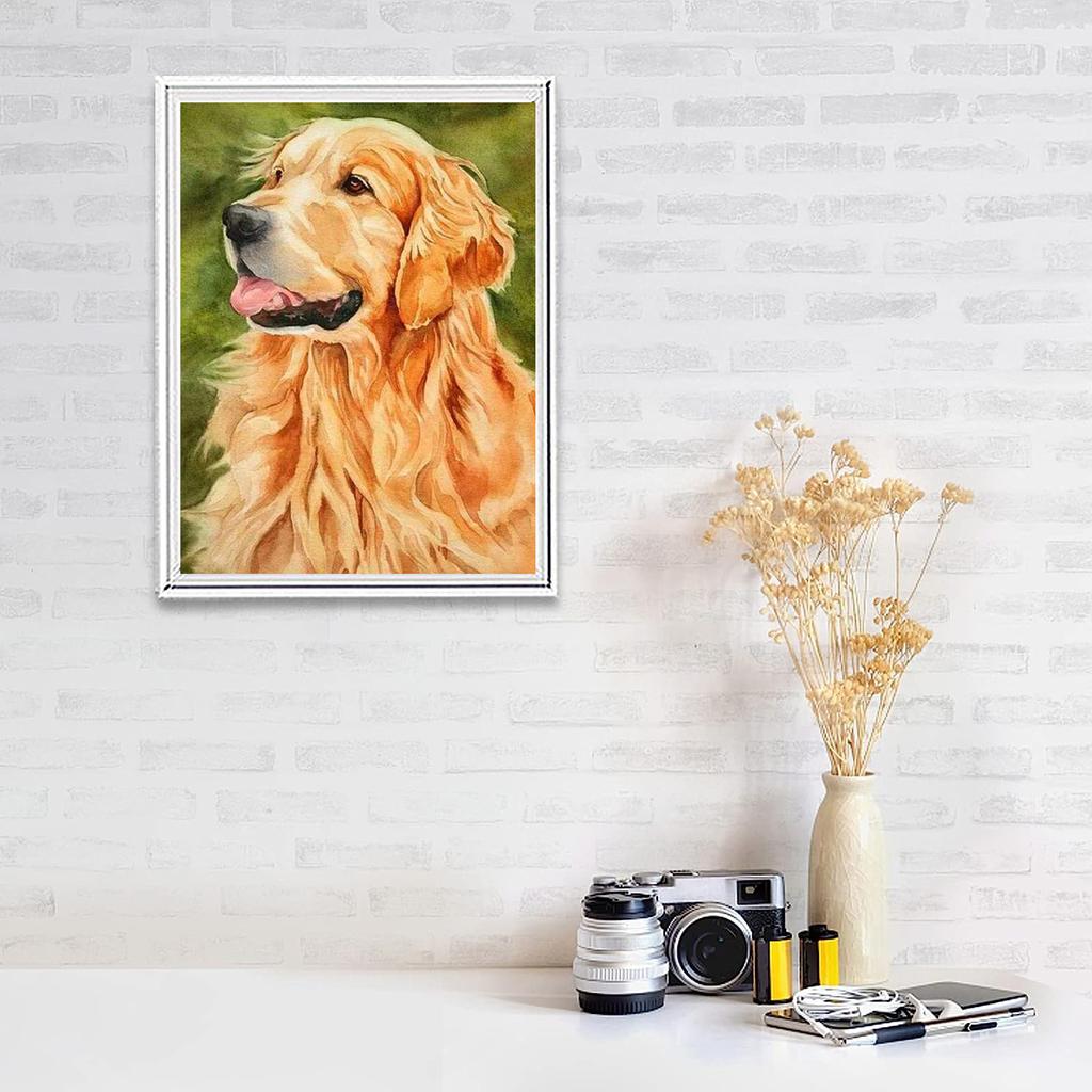 DIY-Diamantgemälde, niedlicher Hund, Kreuzstich-Set, Mosaik-Kunst, Diamantgemälde, voller Kreis/Quadrat-Diamant, Heimdekoration