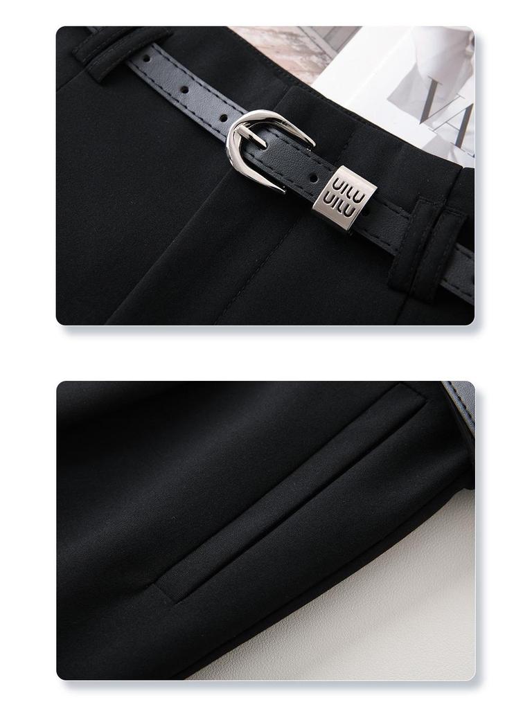 Women's Off-White High-Waisted A-Line Suit Shorts: Spring/Summer 2025 Casual Wide-Leg Slimming Fit