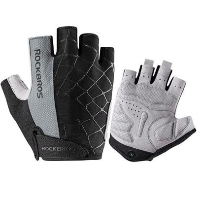 Fingerless Cycling Gloves Quick Release Size L Gray