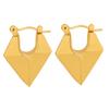 Cold Niche Design Sense Triangular Ear Buckle Women'S French Retro Light Luxury Titanium Steel Gold-Plated Glossy Earrings