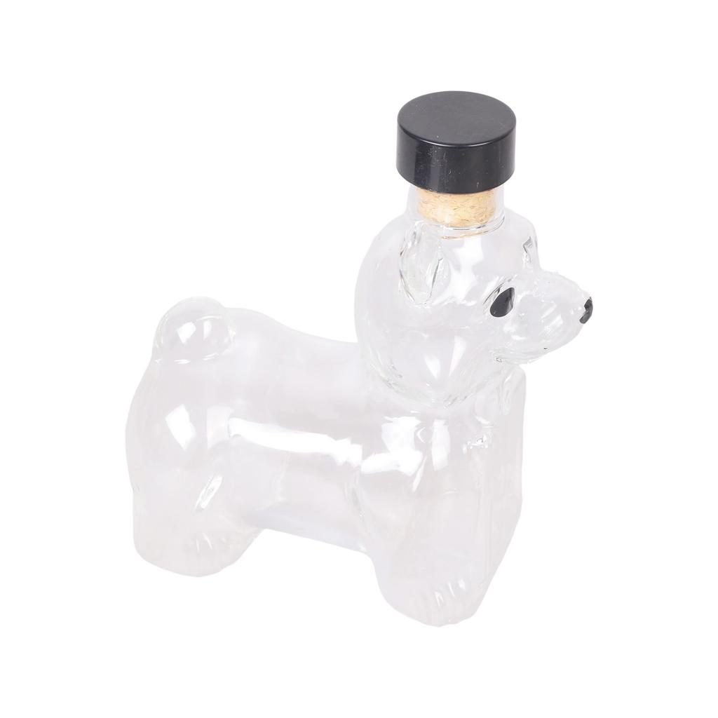 Elegant Whiskeys Serving Bottle In Dog Shape Clear Glass Animal Figurine Liquor Decanter For Kitchen Decors And Gifting