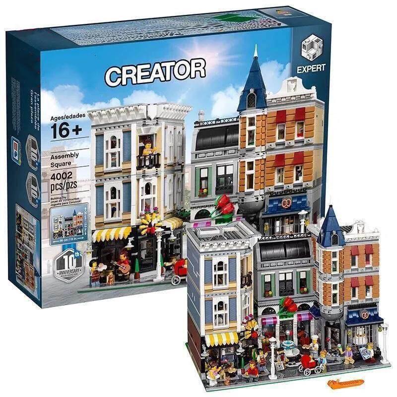 Compatible with LEGO Street View 10255 Assembly Square, difficult adult assembly building blocks and children s toys