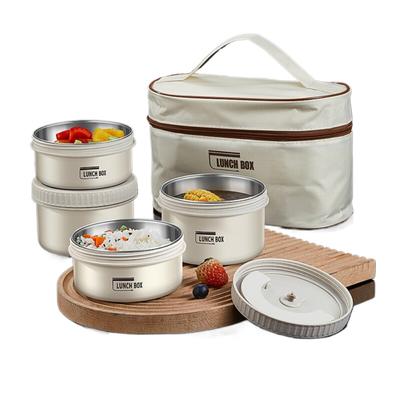 1 Set of Portable Insulated Lunch Boxes, Stackable Stainless Steel Lunch Boxes