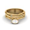 6X4 Oval Natural Pearl 925 Sterling Silver Gold Vermeil Multi Band Women Wedding  Ring
