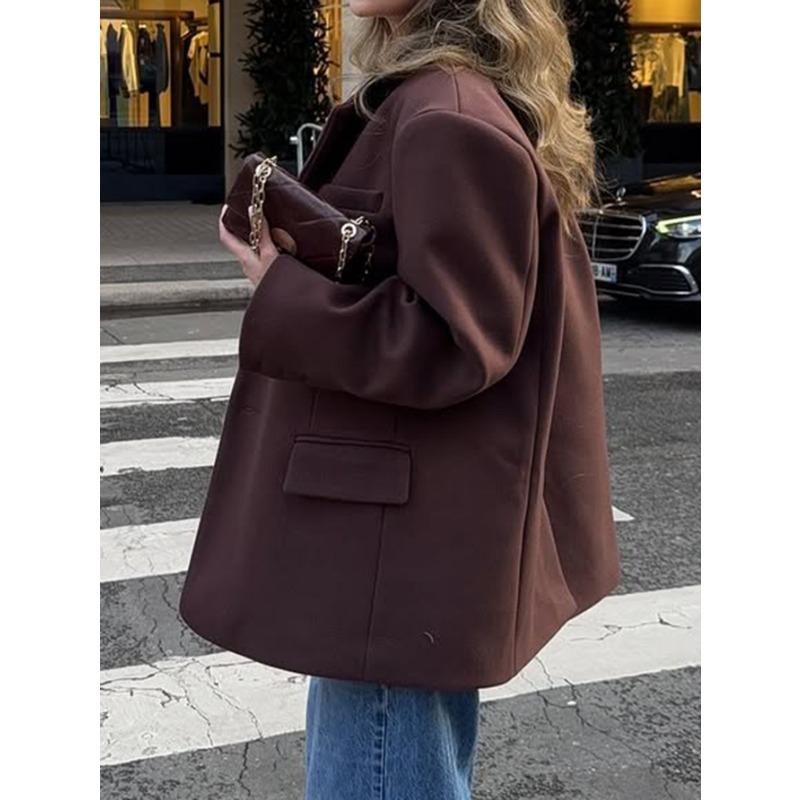 Elegant Long-sleeved Suit Jacket for Women 2025 New Autumn and Winter Fashion and Versatile