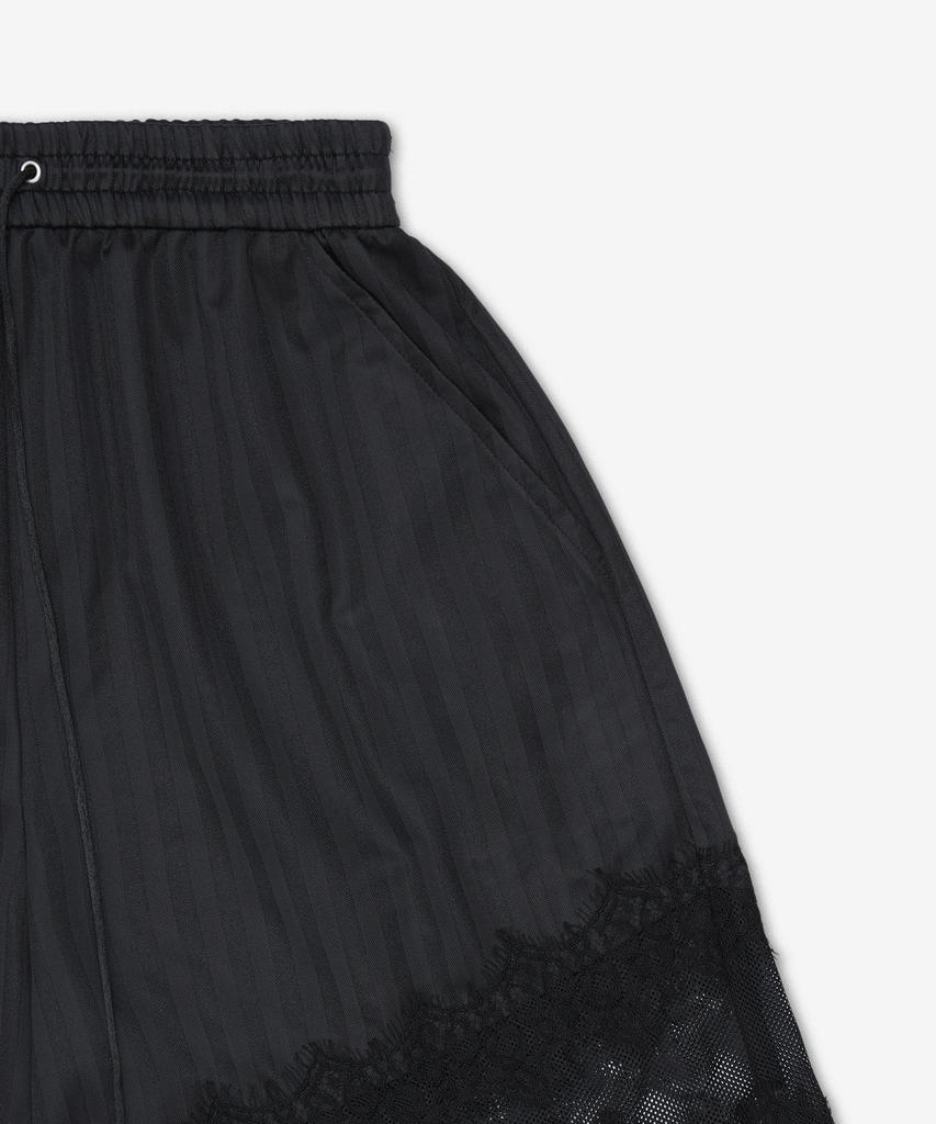 Mejongseupesyeol Shadow Stripe Lace Pants - Black / 21261465308Blk
