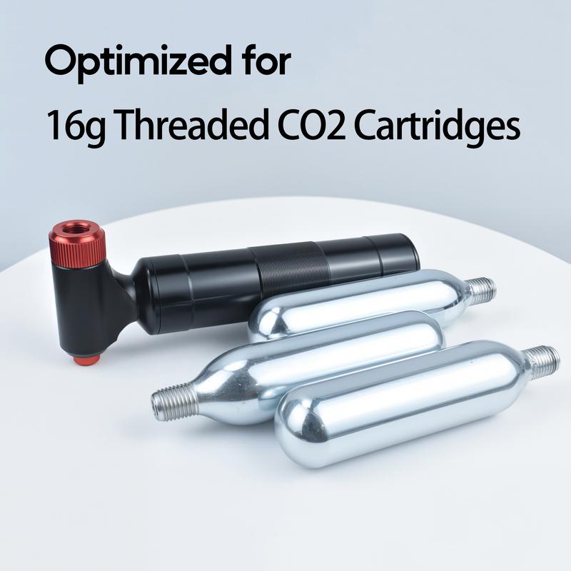 CO2 Inflator with Cartridge Storage Canister Quick Easy Safe for Presta Schrader Bicycle Tire Pump for Road and Mountain Bikes