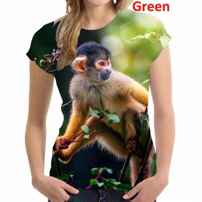 2025 New Fashion Casual Women's 3D Gorilla Funny Monkey T Shirt 3D Printing Summer Cool Short Sleeve Shirt