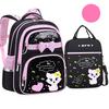 New Korean Primary PU leather School Bag 2020 Fashion Cute Girls With Cute Cat Orthopaedic  Waterproof Backpack