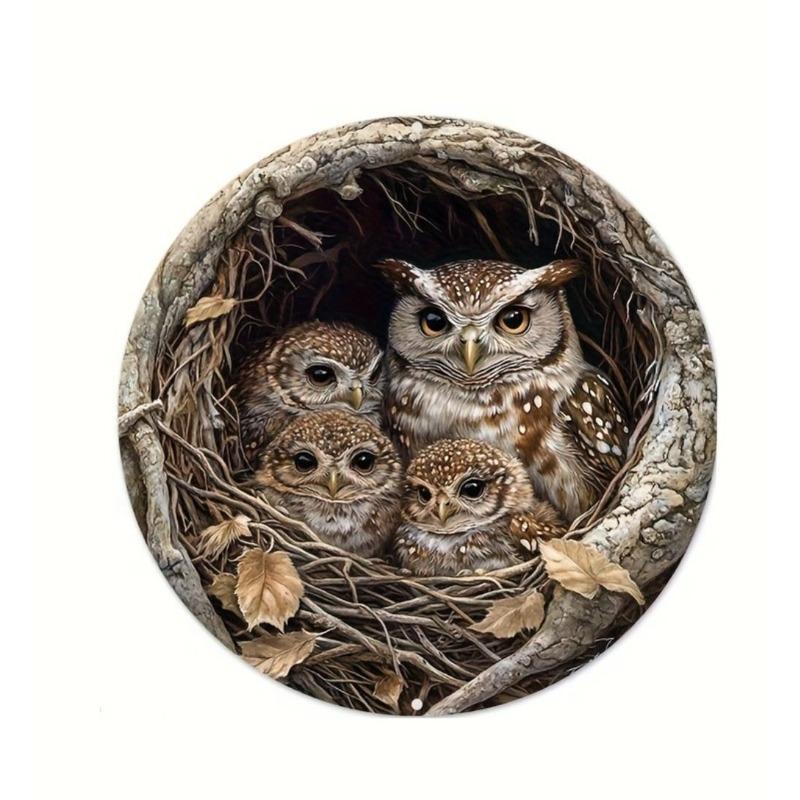 Hexenbesen Halloween Schild, Runde Aluminium Wandplakette 20x20cm