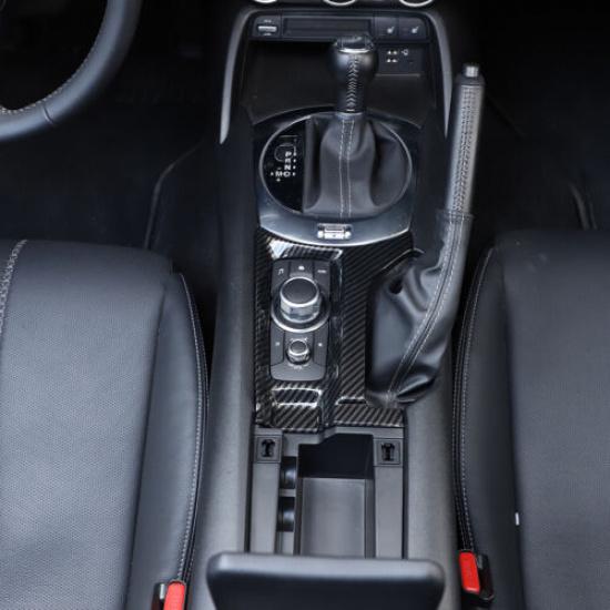 ABS Carbon fiber Center Console Multimedia Panel Cover Trim For Mazda MX-5 16-23