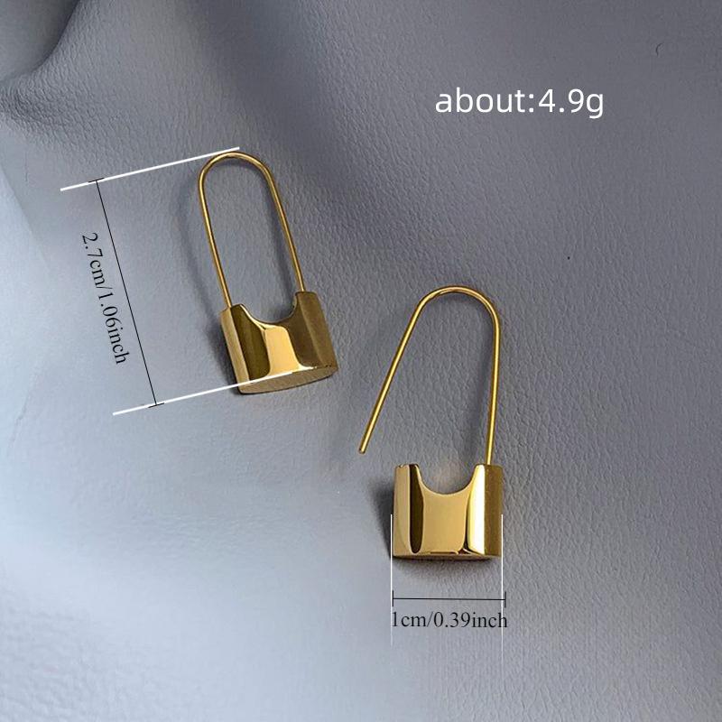 1 Pair of Simple and Cool Style Earrings, Fashion Designer Style Pin Lock Earrings