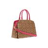 Coach Lillie 32 Classic Monogram Coated Canvas And Leather Shoulder Bag Women Handbags Khaki Rose-Red 91495-IMTVY
