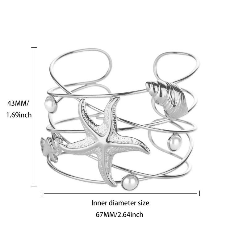 

Модный браслет Океан Пляж Женский Морская звезда Ракушка Жемчуг Нержавеющая сталь Браслет Нишевый дизайн Новый продукт