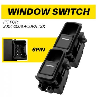 2pcs Passenger Power Window Door Control Switch Black For Acura TSX 2004-2008