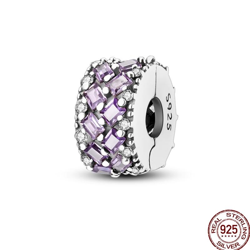 Genuine Copper Clasp Closure Cz Pave Clip Charms Daisy Bead Stopper Safety Chain Accessory Fit 3Mm Bangle Bracelet Fine Jewelry Clip