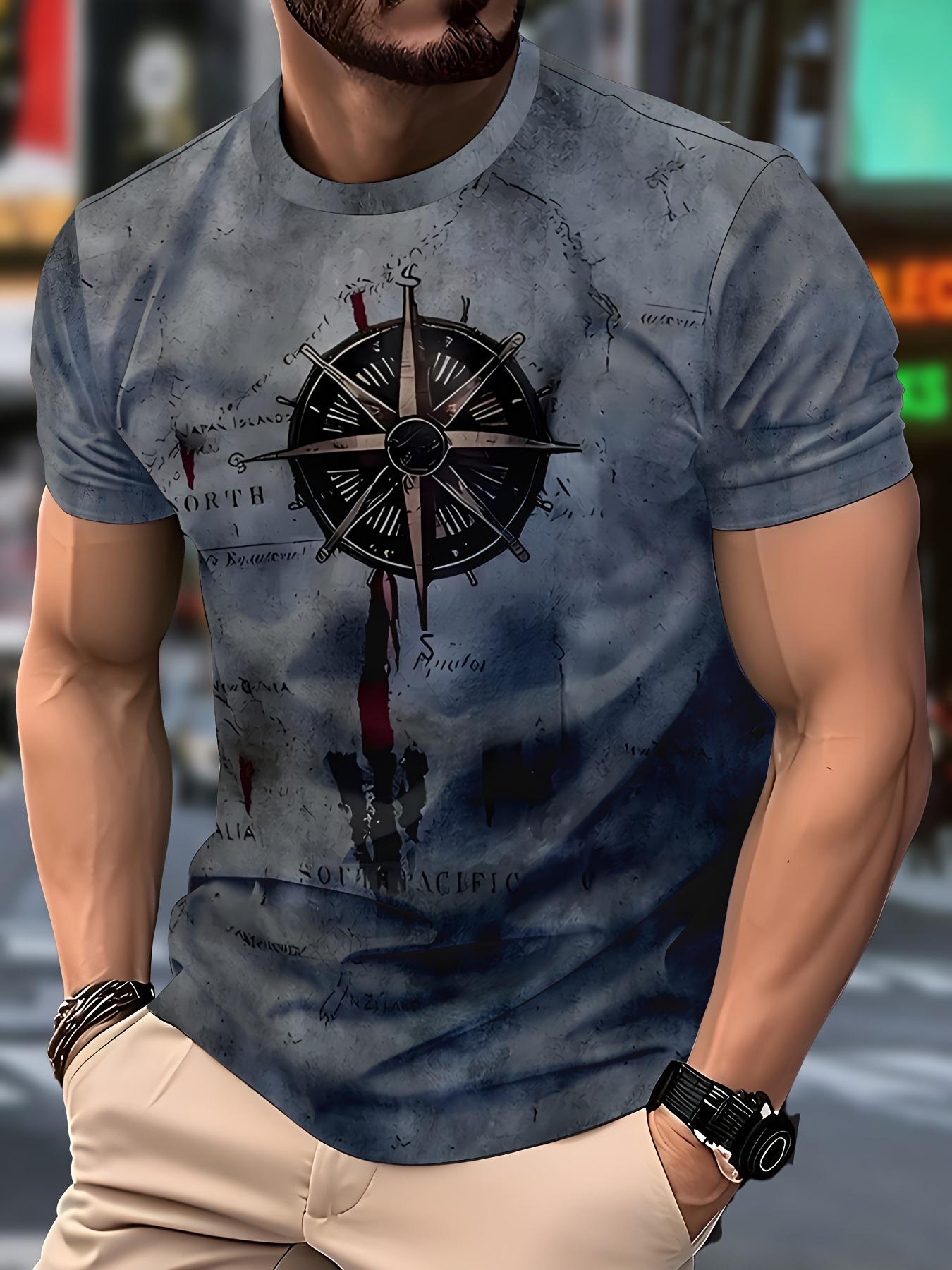 Мужская забавная графическая футболка - Повседневная полиэстеровая футболка с коротким рукавом S