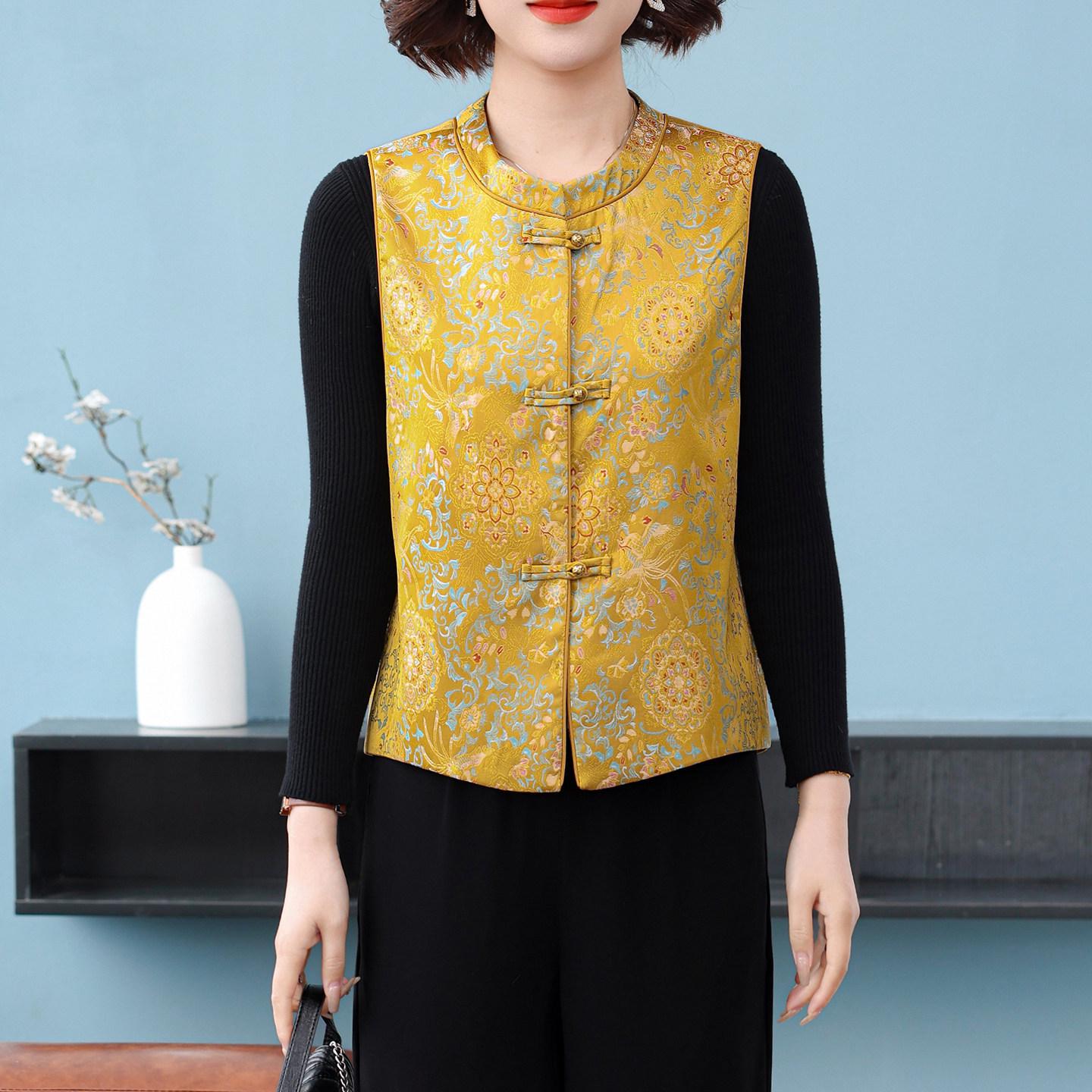 2026 Elegant Chinese National Style Women s Sleeveless Vest with Frog Buttons for Spring/Autumn. XL (52-55 kg)