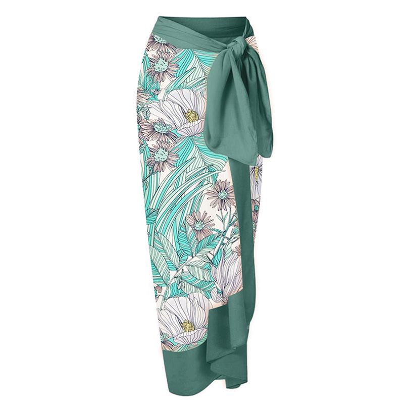 

Европейская и американская юбка миди для отпуска: Пляжное платье с принтом тай-дай One size зелёный