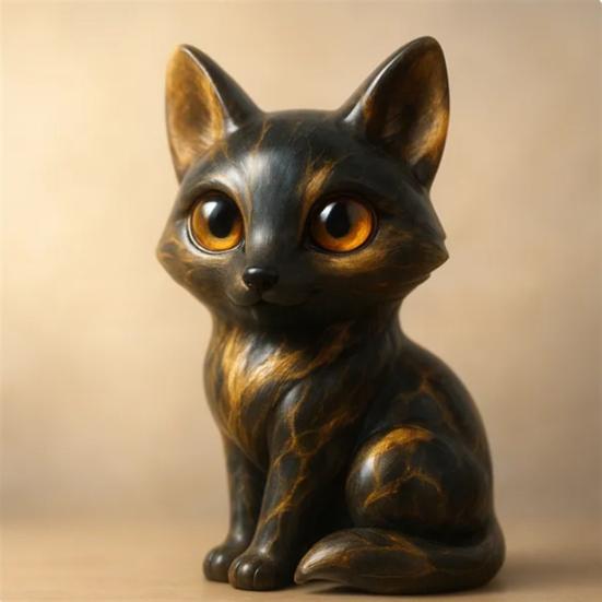 Luxury Fox Sculpture Healing Fox Statue Lucky Animal Figurine Home Office Desktop Decoration Ornament