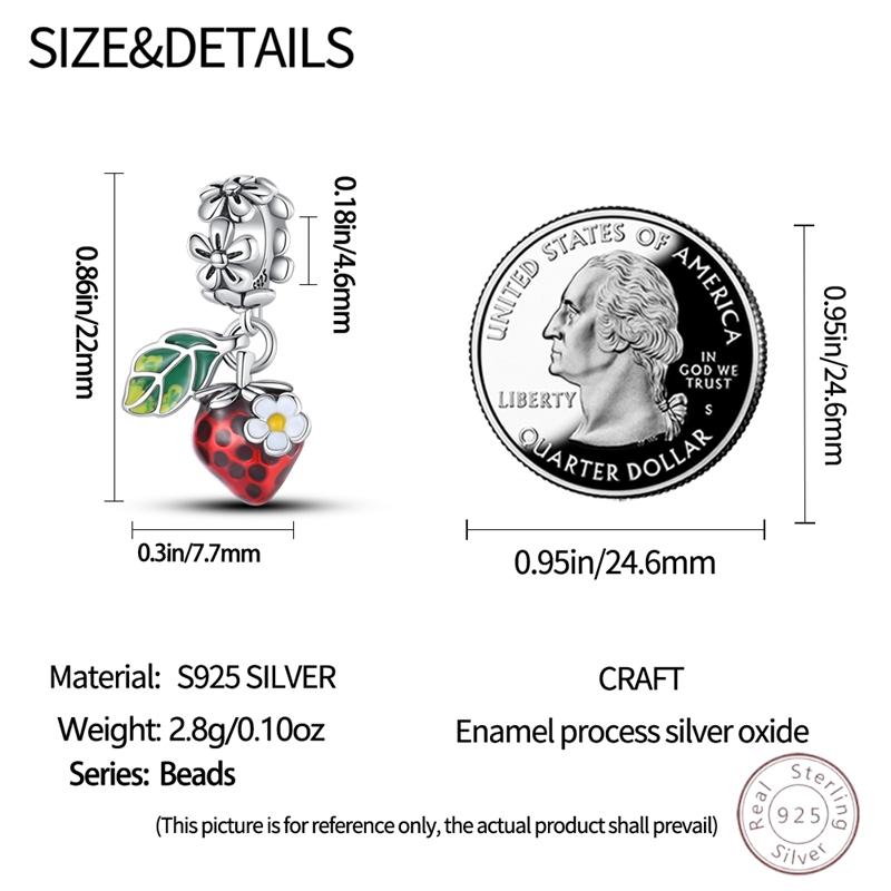 100% Copper Strawberry Sweet Sparkling Zirconia Charm Beads 3Mm Diy Holiday Exquisite Jewelry Gift Making