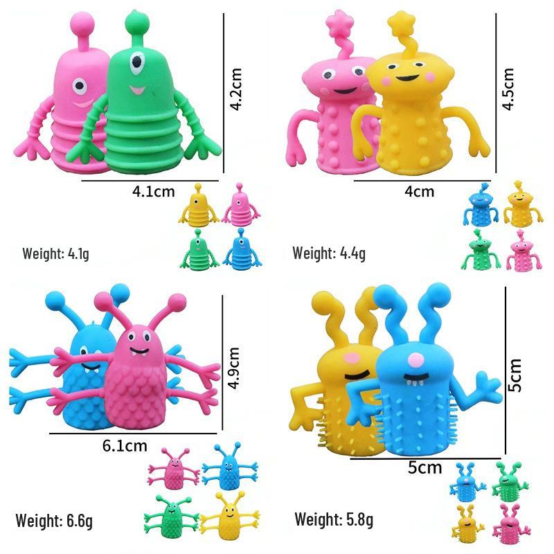TPR Animal Soft Rubber Finger Puppet Monster with Expressions