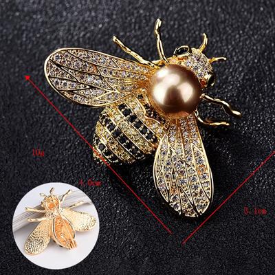 Spilla della serie Insetto, spille delicate a forma di piccola ape, spilla di cristallo con strass, gioielli