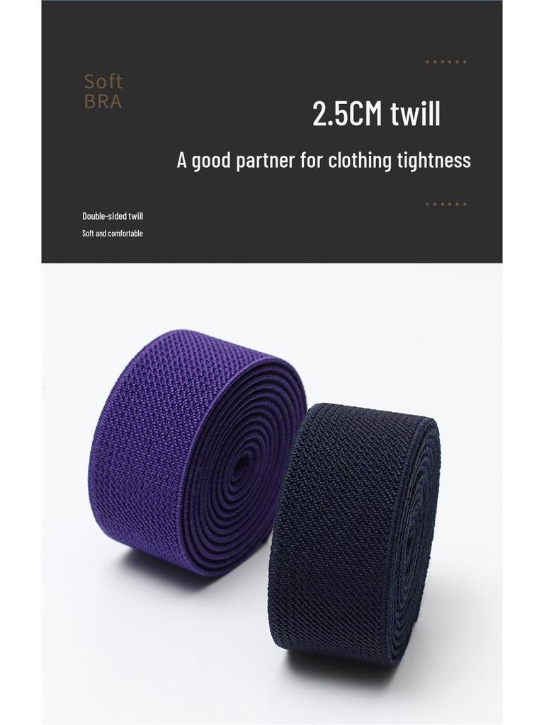 2,5 cm dicker doppelter Köper, doppelseitiger elastischer Bund & Autozierleisten-Einfassung für Bekleidungszubehör