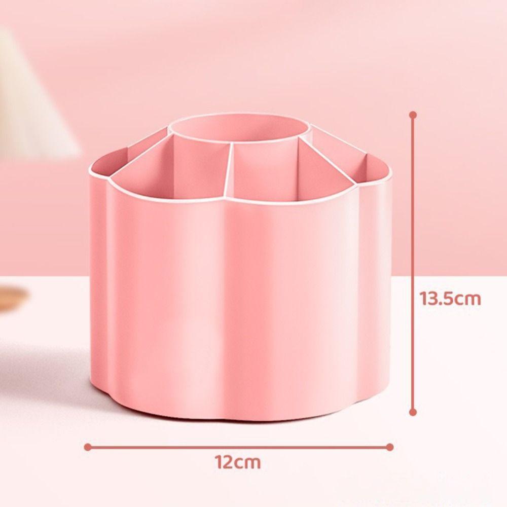 Plastic Pen Holder 360 Degrees Rotating Pencil Storage Box Stationery Pen Barrel  School Office