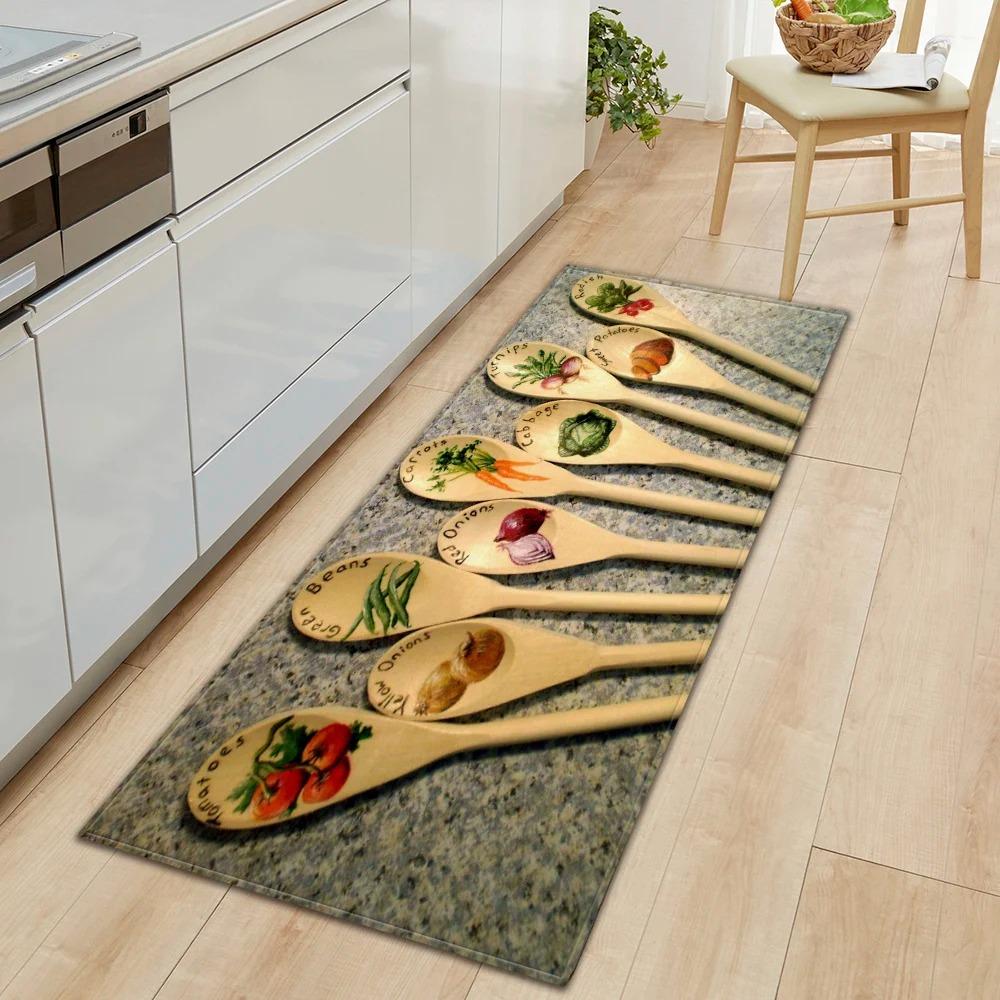Tableware Pattern Home Kitchen Floor Mat Door Decoration Floor Mat