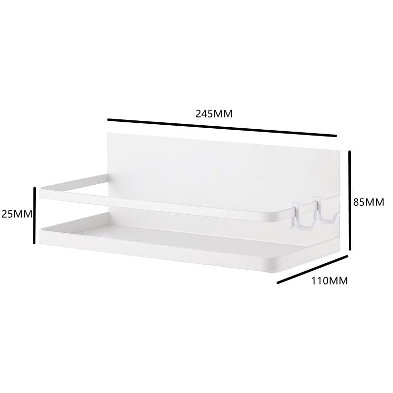 Eachjoy Magnetic Spice Rack, Laundry Storage, Refrigerator Side Rack x 2 Set (White)
