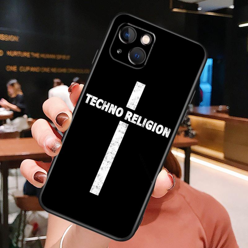 Techno Music Case For iPhone 14 15 Pro Max 11 12 13 Mini X XR XS Max 7 8 14 Plus SE 2022 2020 Soft Cover