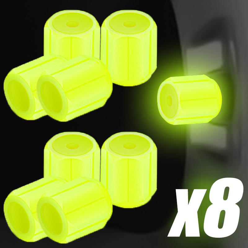 4/8/16 ks Auto Svítící Víčko Ventilku Pneumatiky Fluorescenční V Noci Svítící Motocykl Kolo Tryska Kola Víčka Ventilků Pneumatiky Automobilu Svítící Víčka