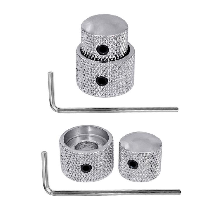 2PCS Metal Guitar Control Knobs Round Knob Set Metal Volumes Knobs for Precise Volumes Tone Tuning On Electric Guitar