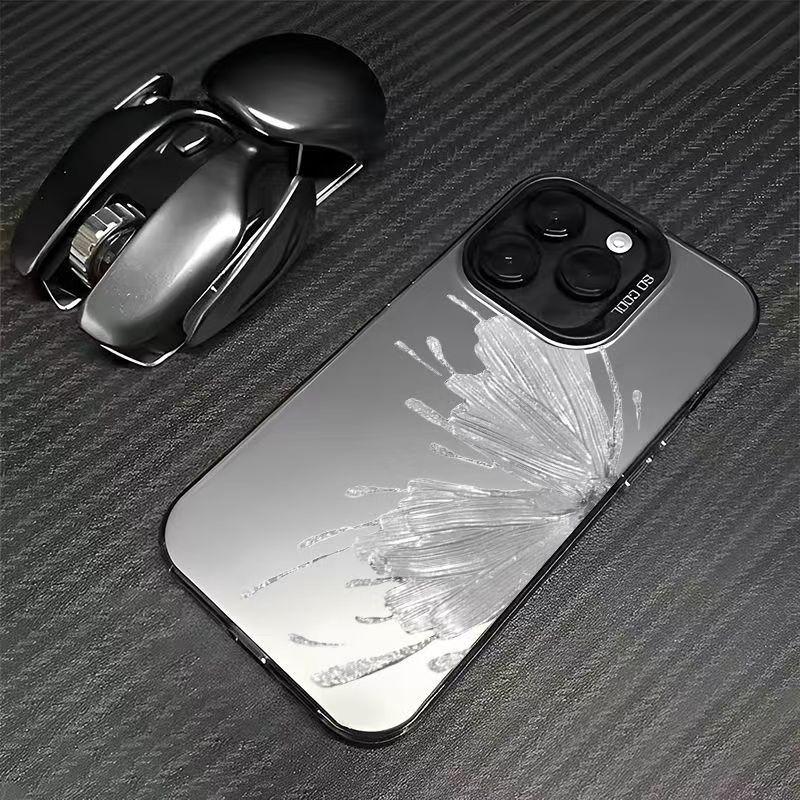 Silver Butterfly Case for Apple 14Pro/14ProMax/15/16/17