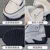 Leather high-top dad shoes autumn new thick-soled Velcro breathable double zipper casual shoes