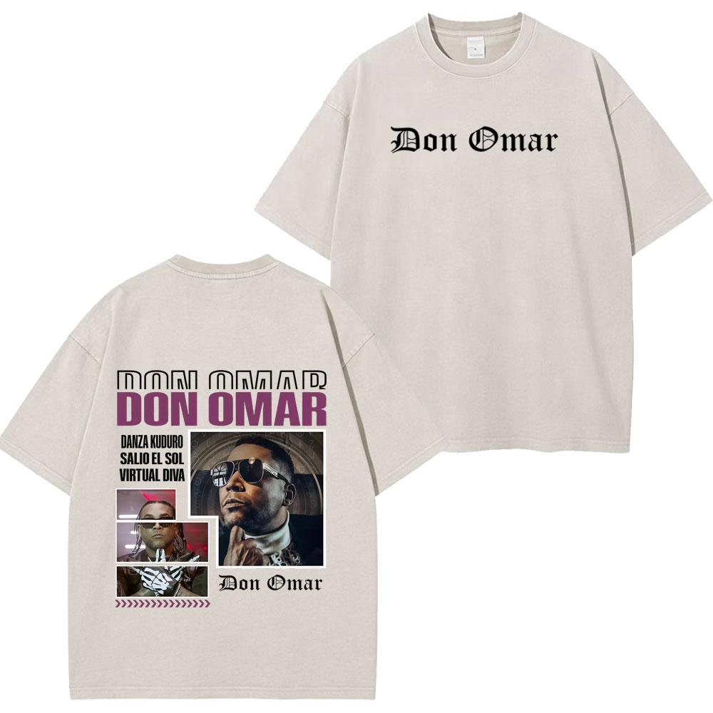 Rapper Don Omar Album Print Tshirts Unisex Women Fashion Tshirts Shortsleeved Loose Casual Cotton Vintage Washed Tshirts Tops