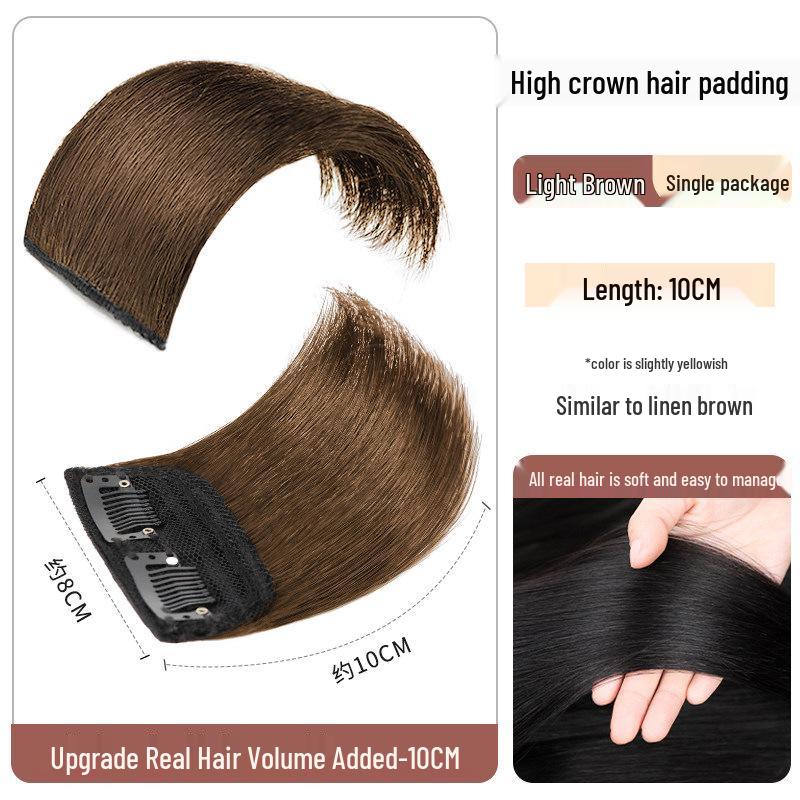 Extensão de Cabelo Feminina: Realçador de Volume Fofo, Almofada Invisível Sem Costura de Cabelo Natural para o Topo das Raízes