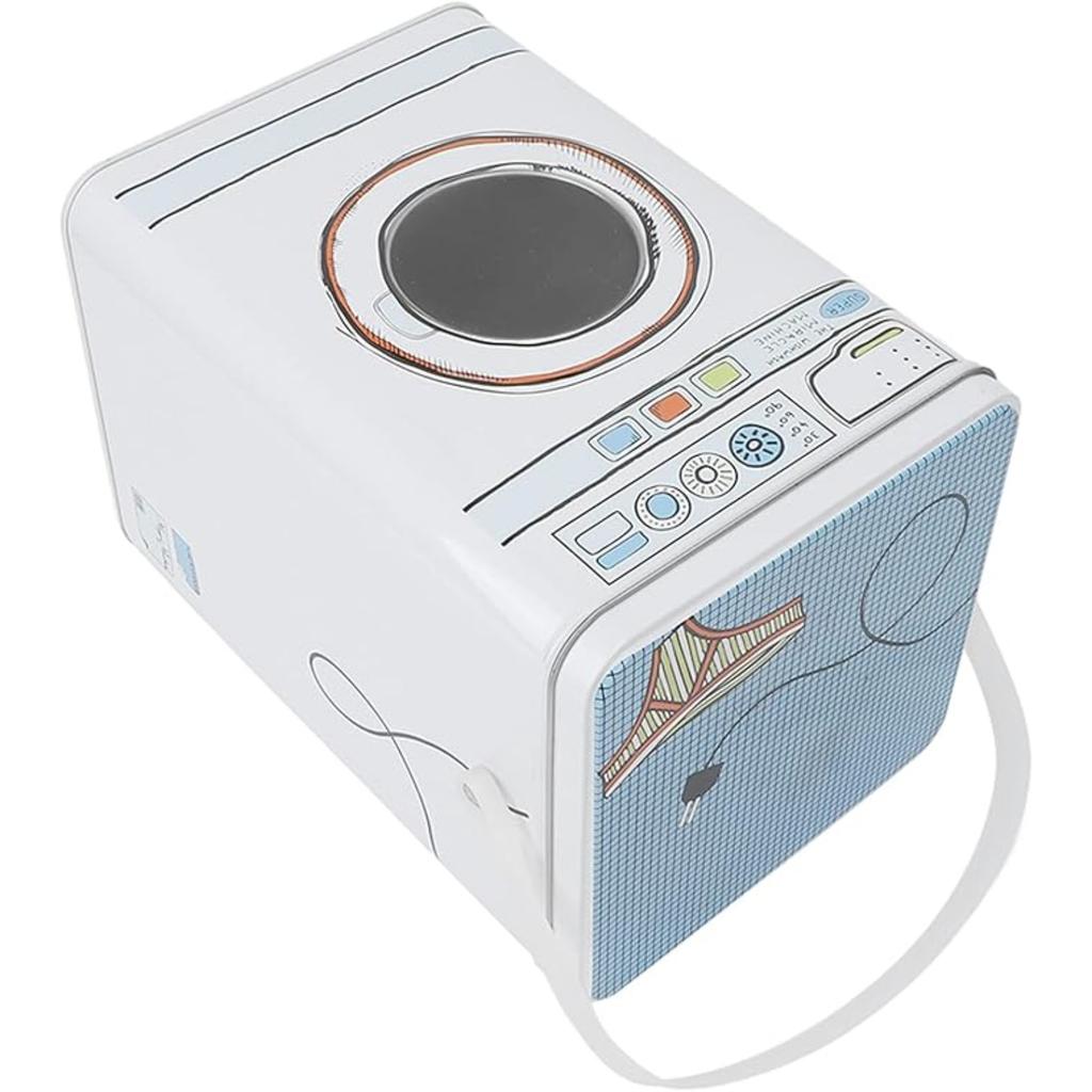 Laundry Powder Bin,Metal Washing Machine Shape Laundry Powder Bin Ideal for Holding Pods Tablets Detergent