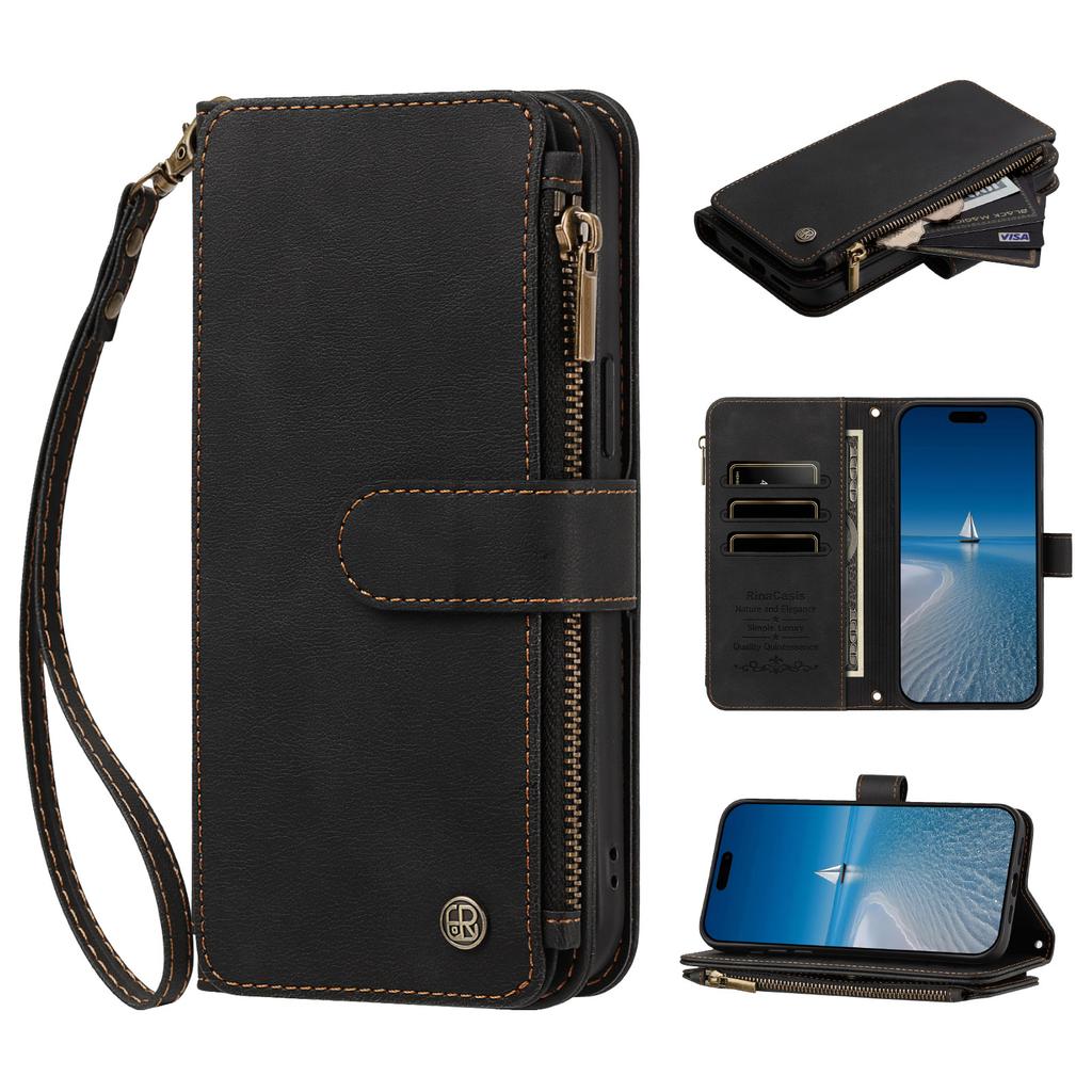 Wallet Case For OPPO Reno 16 16F 15 15F 14 14F 13 13F 12 12F 11 11F 10 Pro Max 6 5 5F 4 4F Lite Cover Zipper Crossbody & Clutch, 9 Card Slots