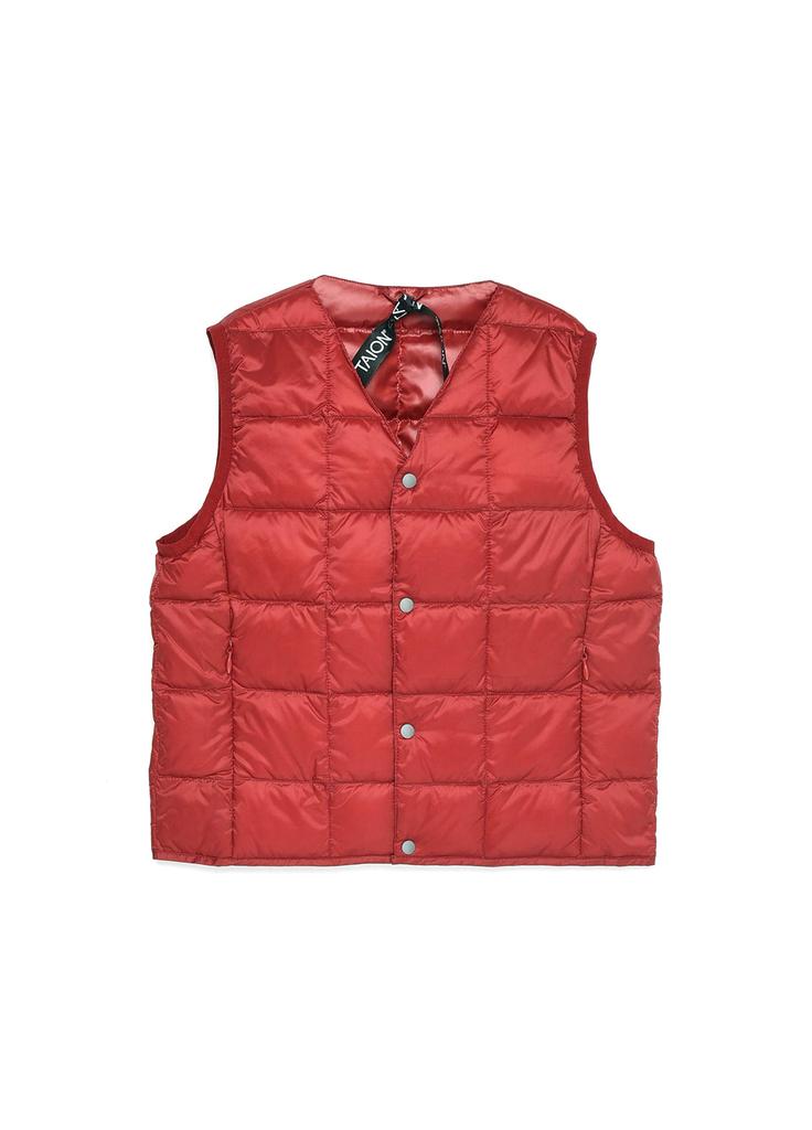TAION Basic Button Inner Down Vest Size 150 Kids' V-Neck (TAION-K001), Black,