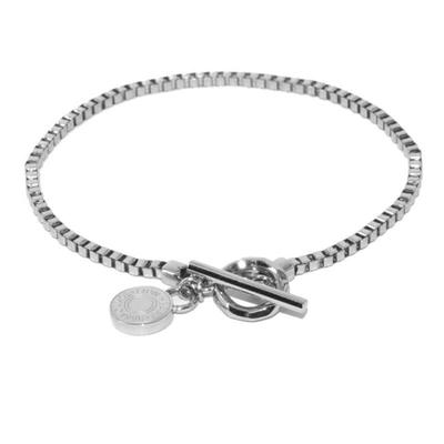 Wrapped Venetian Chain Surgical Stainless Hypoallergenic To Includes Custom Brand Bracelet, Steel, Silver, Metals, Pouch, Men's (M Size)
