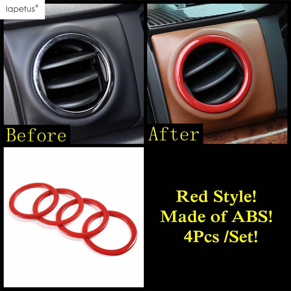 A Pillar Ring Water Cup Holder Gear Shift Panel Head Light Lamp Cover Trim For Toyota Tundra 2014 - Red Accessories Interior