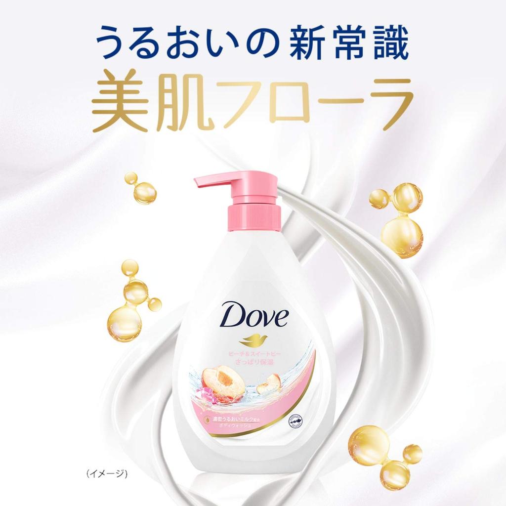 Dove Body Wash Peach Sweet Pea Pump 500g Body Soap &